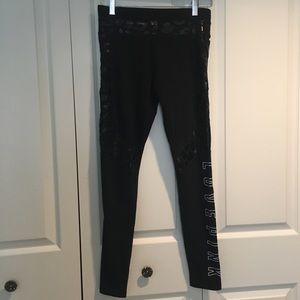 Pink black yoga skinny pants size S